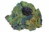 Sparkling Azurite Crystals With Malachite - Laos #142368-1